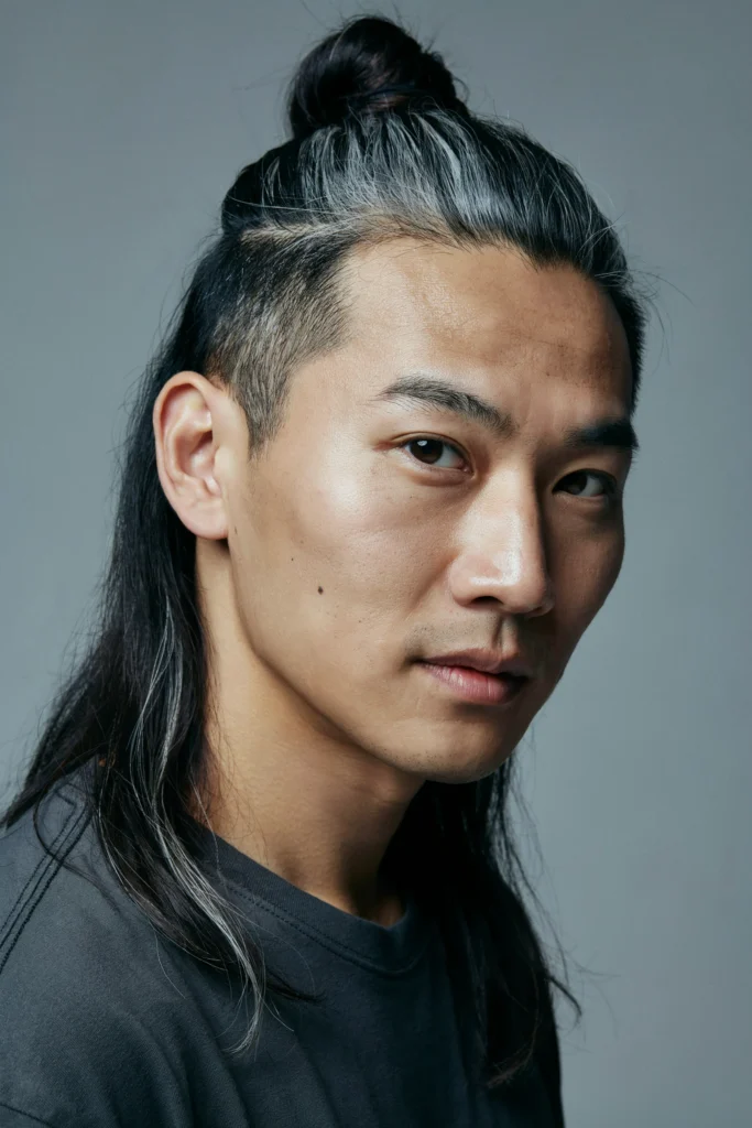 Black and White Modern Samurai Bun