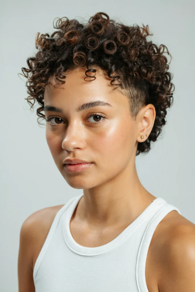 Undercut with Defined Spiral Curls