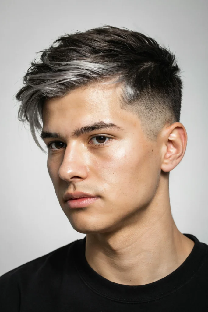 Ombre Black to White Fade