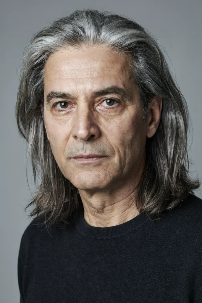 Salt and Pepper Long Flowing Hair