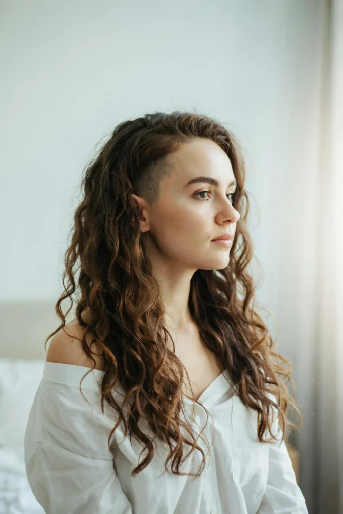 Side Undercut with Loose Curls