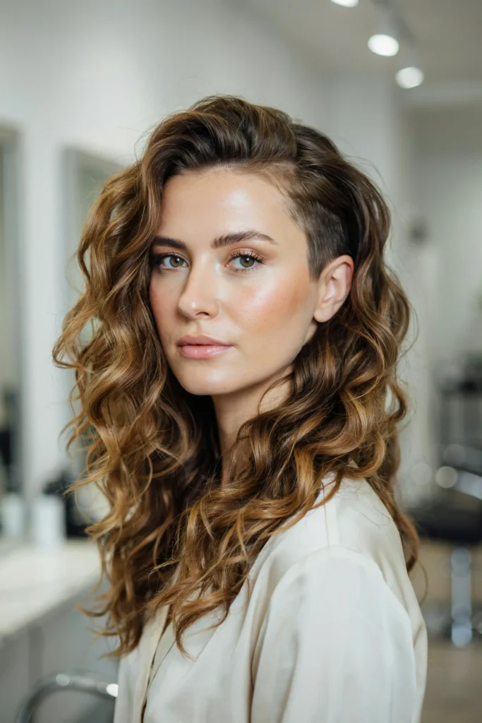 Undercut with Copper or Blonde Highlights