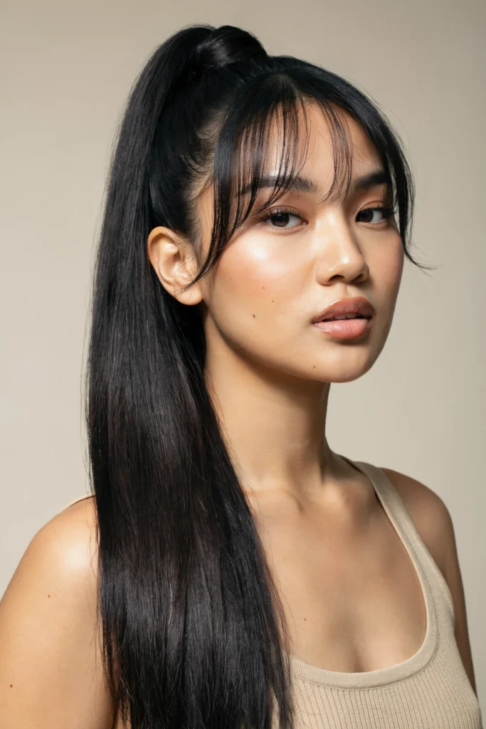 Jumbo Ponytail with Wispy Fringe