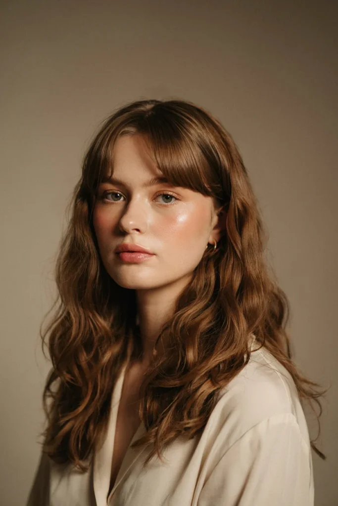Bottleneck Bangs with Soft Curls