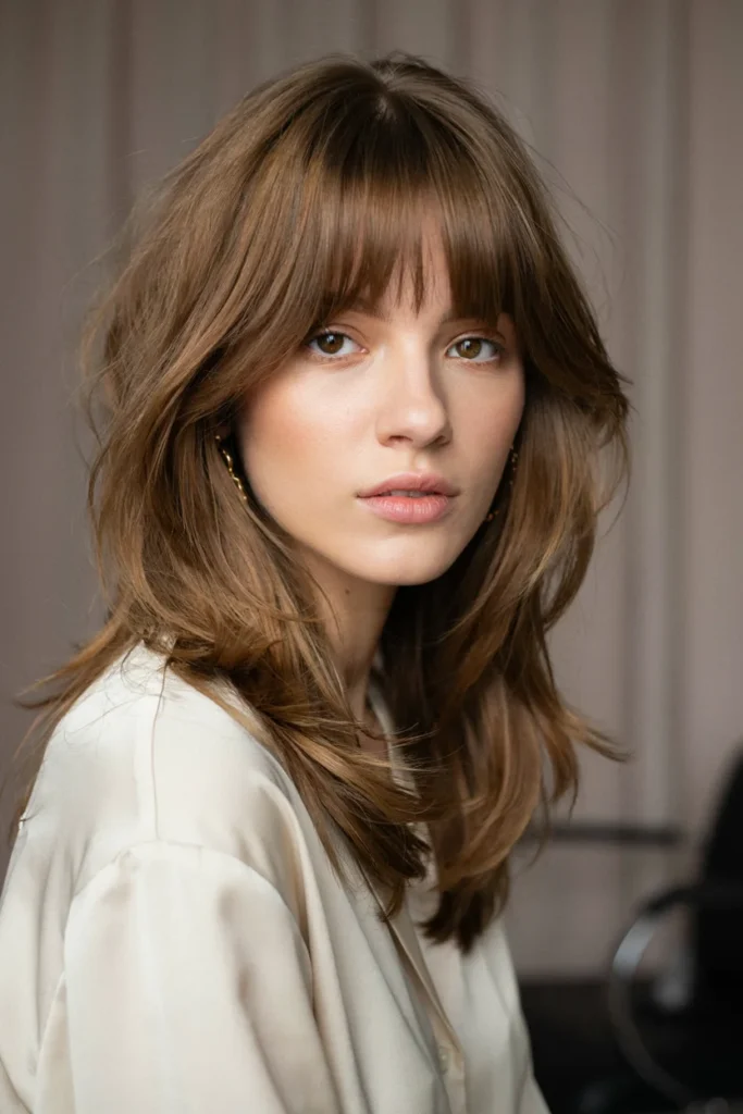 Butterfly Cut with Bottleneck Bangs