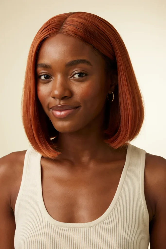 Copper Red Chin-Length Bob