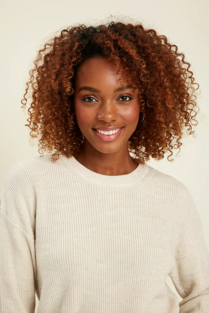 Curly Red Bob with Volume