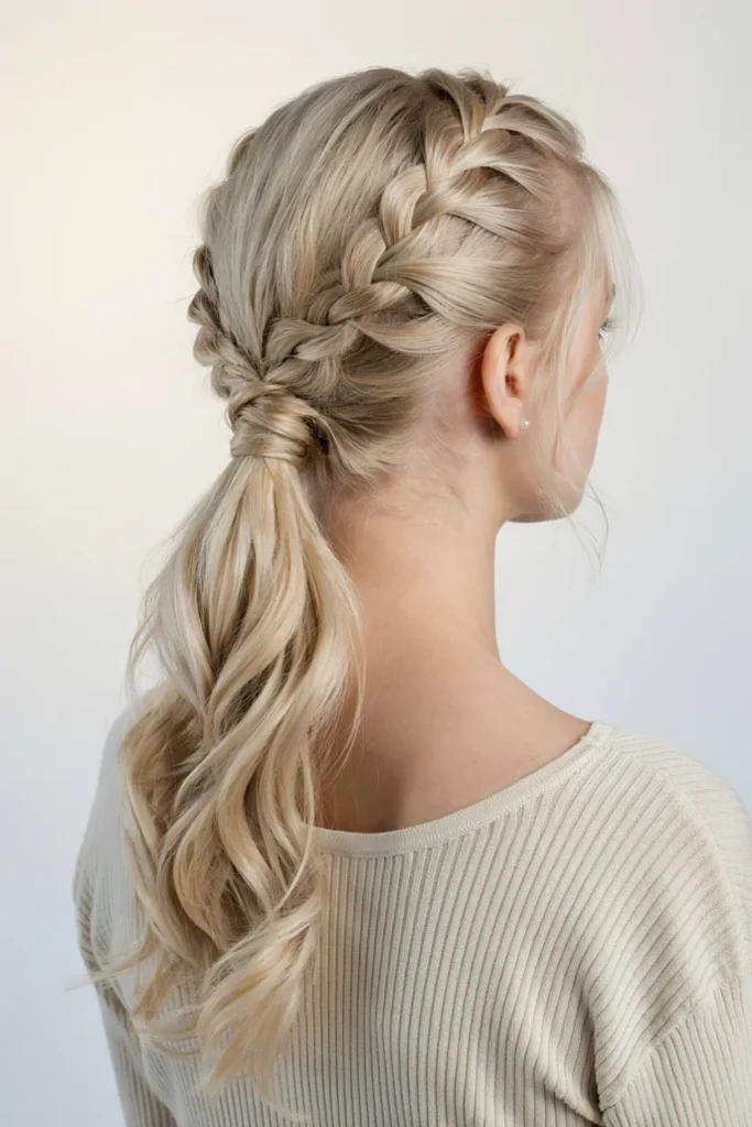 Double Half-Up Fishtail Braids