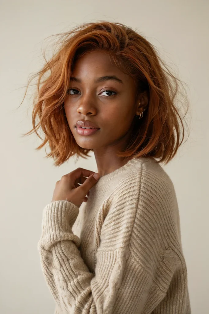 Ginger Red Textured Bob