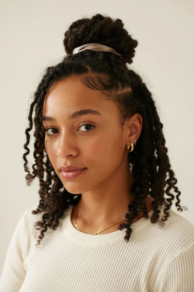 Half-Up Locs With Hidden Undercut