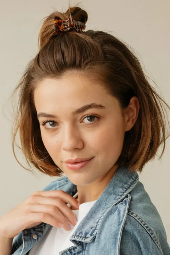 Half-Up Mini Claw Clip Style