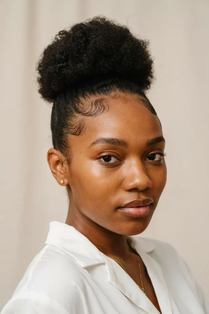  High Puff with Laid Edges