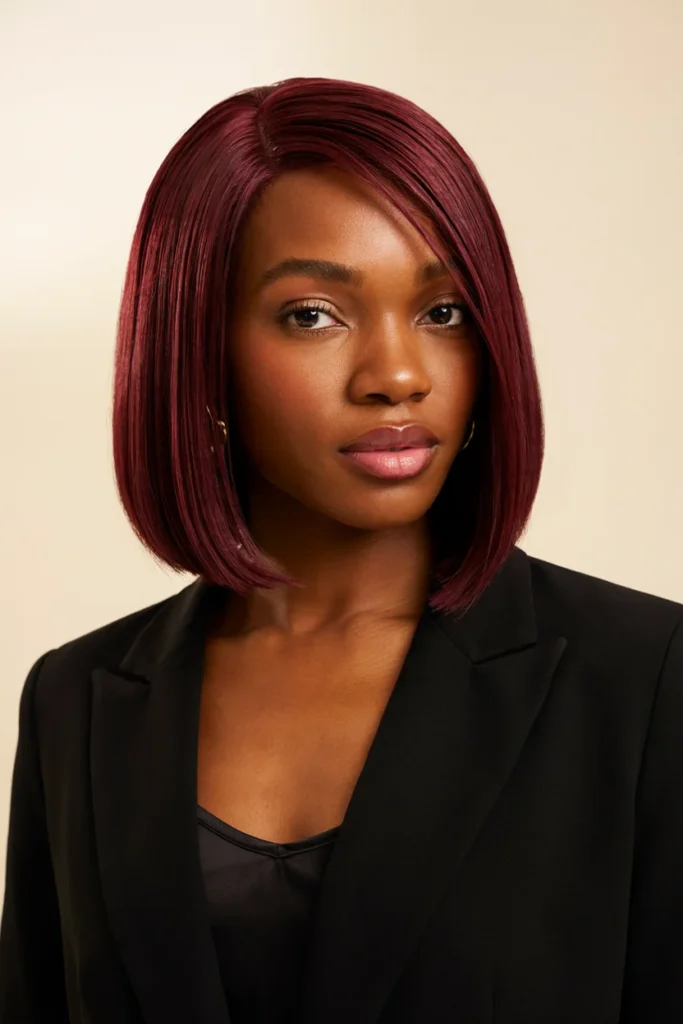 Inverted Burgundy Bob