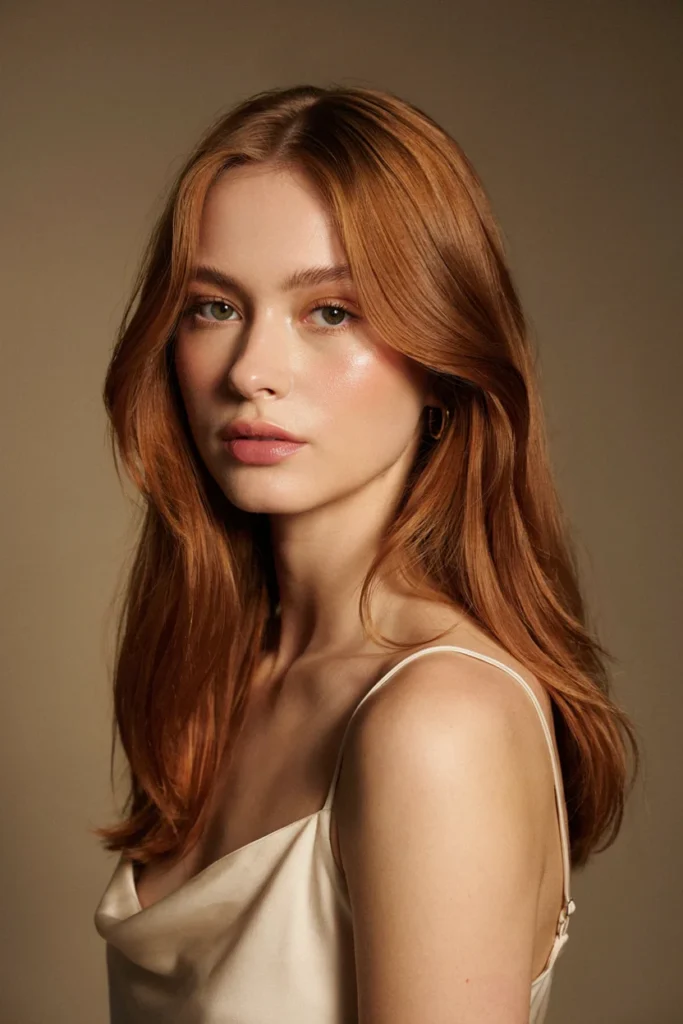 Layered Hair with Copper Tones