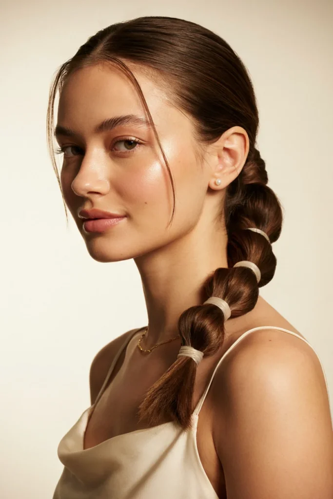 Low Bubble Ponytail (Loosely Gathered)