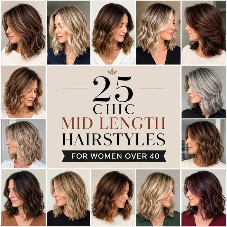 25 Chic Mid Length Hairstyles for Women Over 40