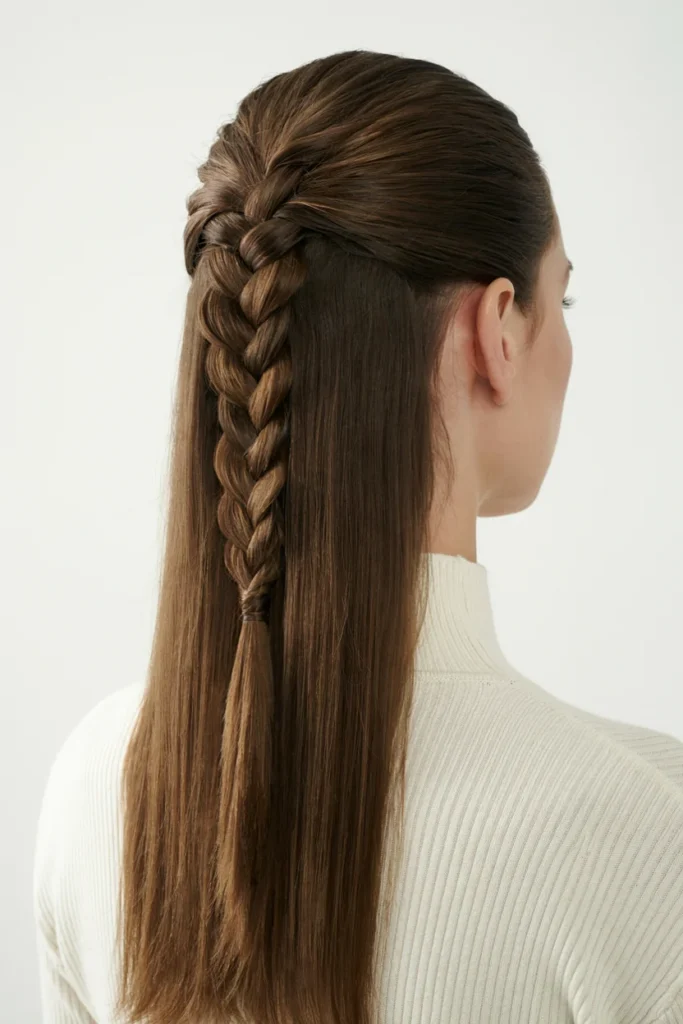 Minimalist Half-Up Fishtail Braid