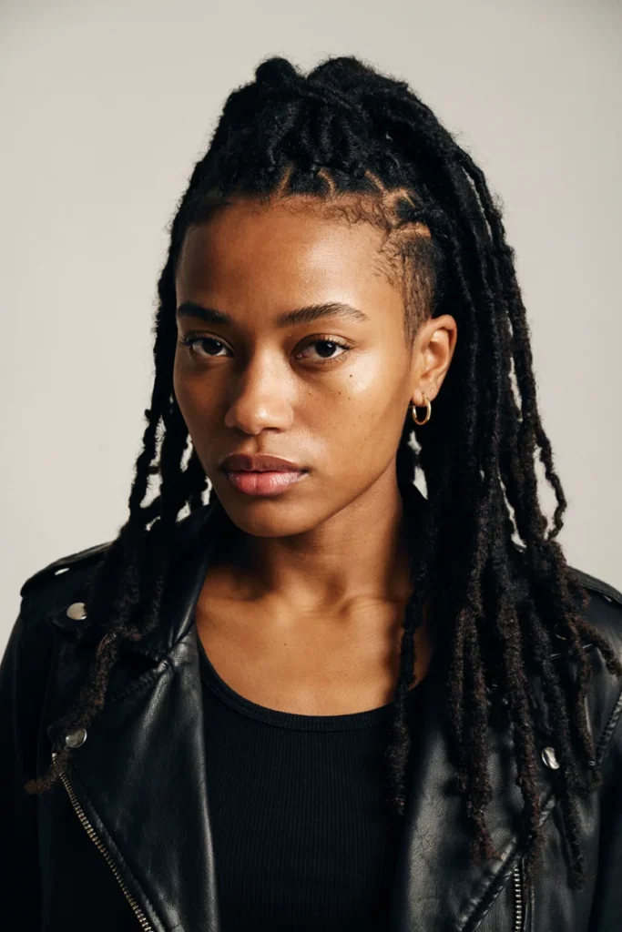 Mohawk Locs With Shaved Sides