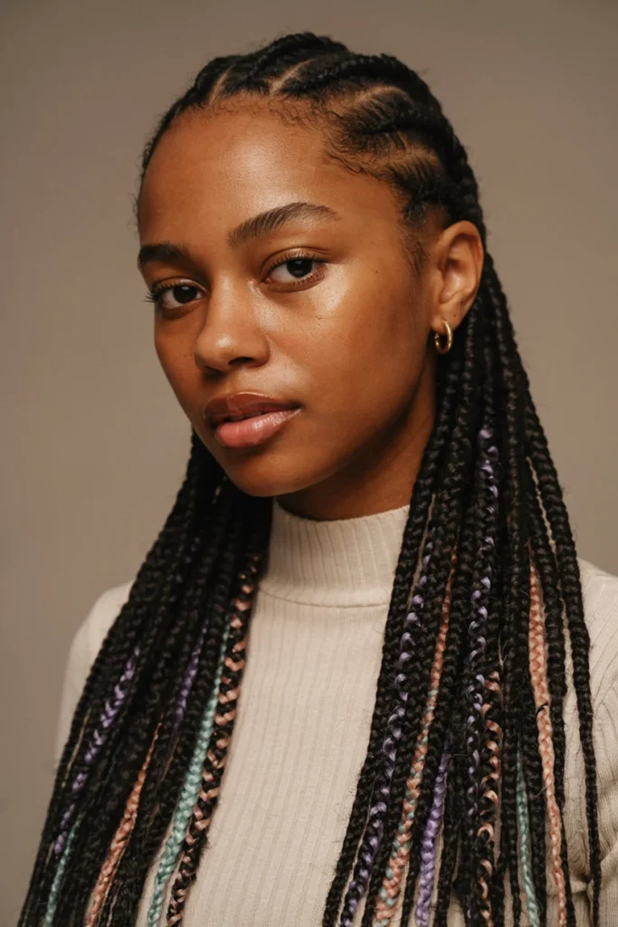 Pastel Rainbow Braids