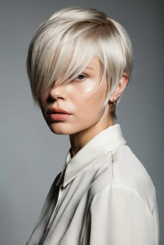 Pixie Cut with Deep Side Fringe