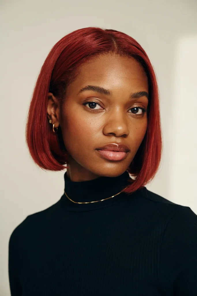 Short Scarlet French Bob