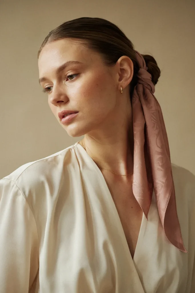 Silk Scarf Wrapped Bun