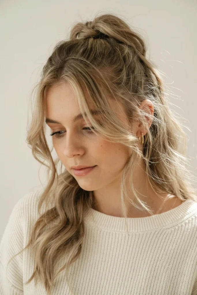 Textured Half-Up Fishtail Braid