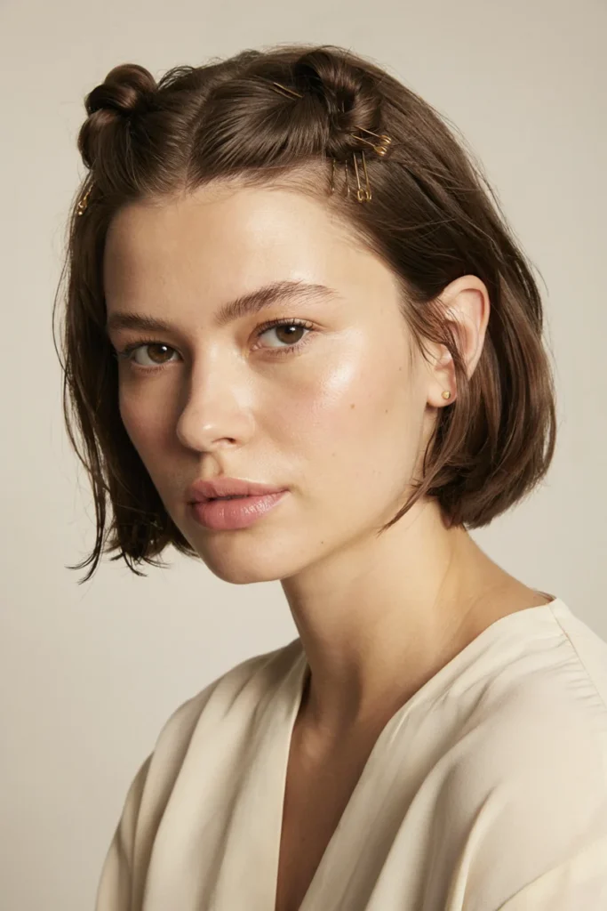 Twisted Front Sections with Bobby Pins