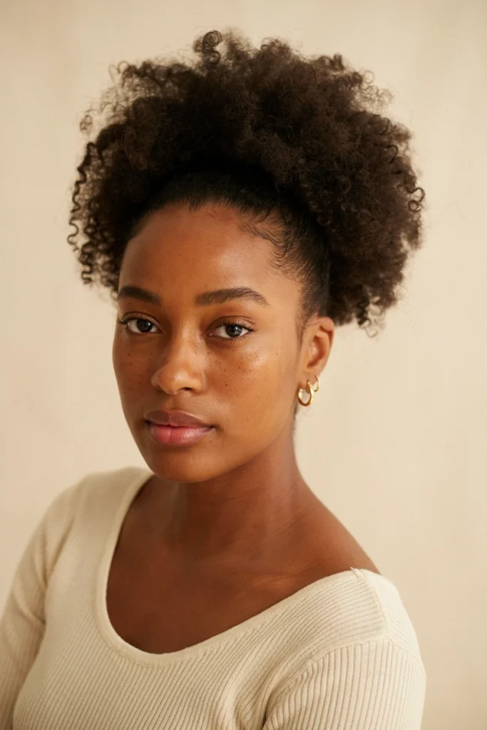 Afro Puff Ponytail with Shaved Sides
