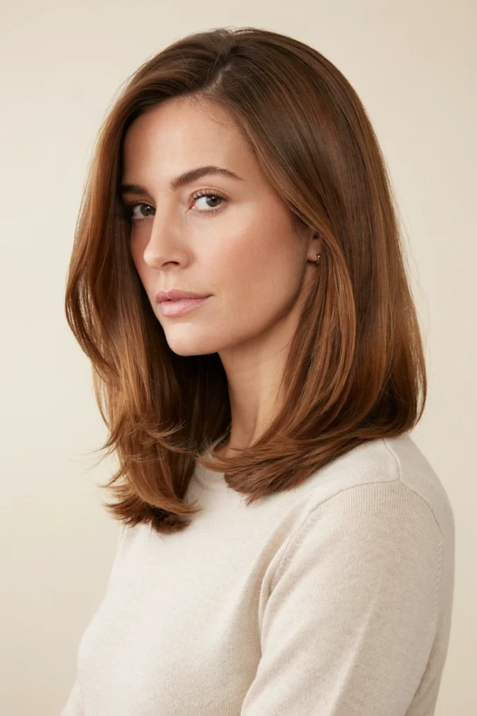 Angled Lob for Thick Hair