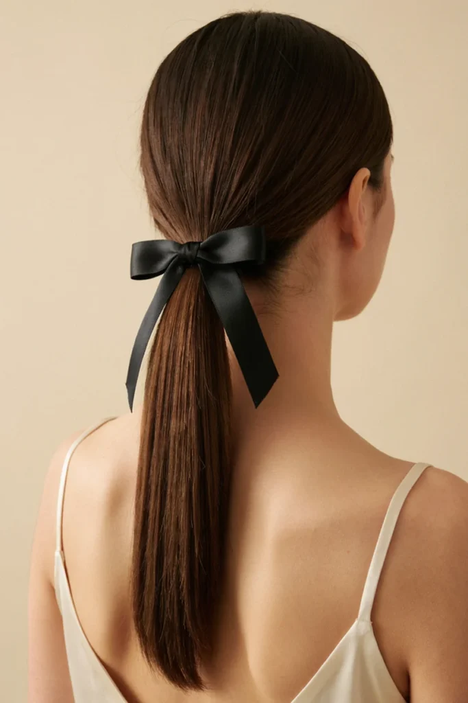 Black Bow Hairstyle