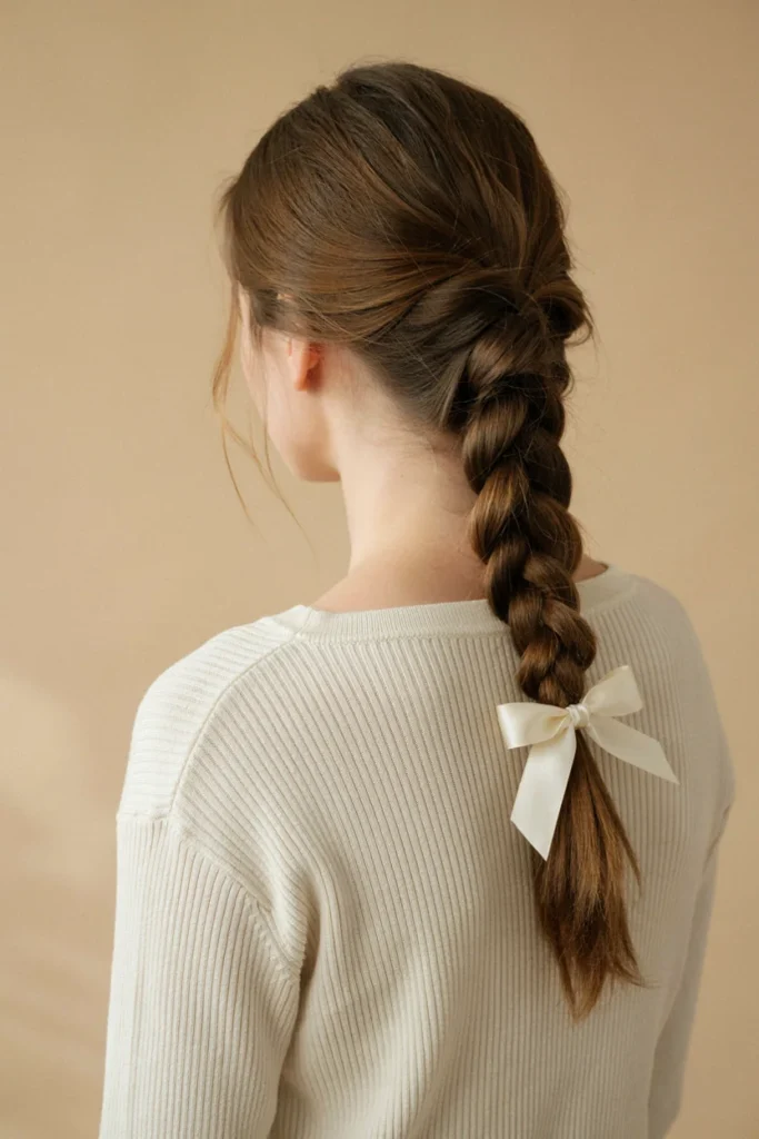 Braided Ponytail With a Bow