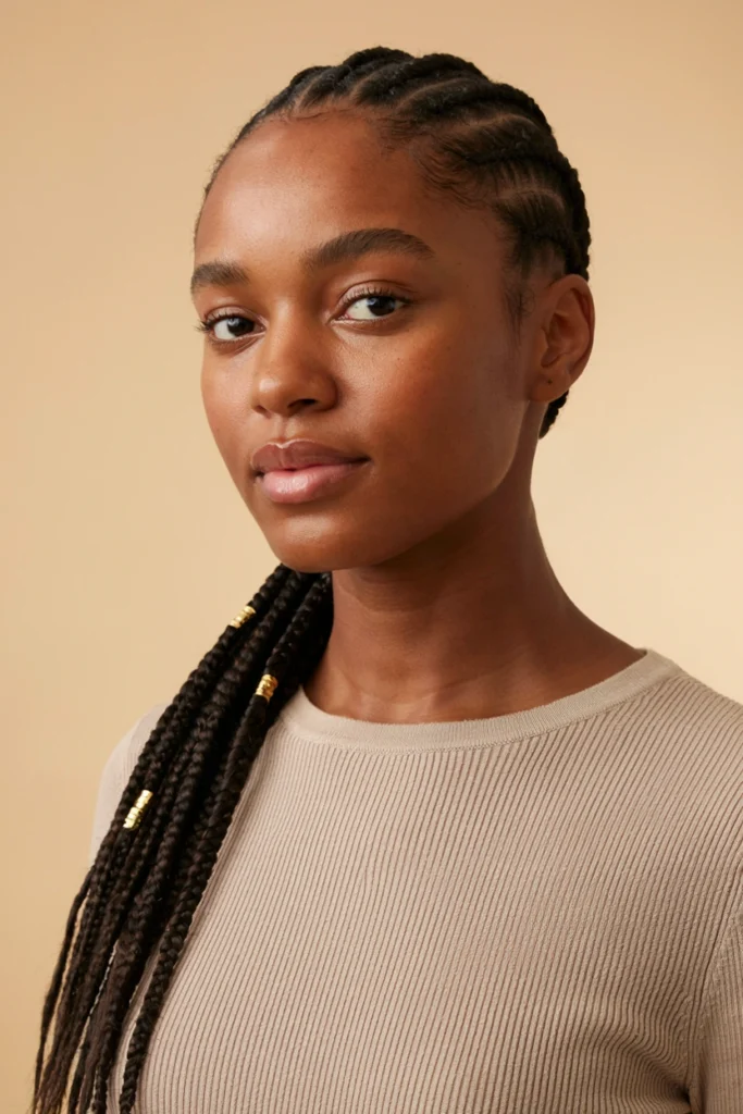 Braided Ponytail with Shaved Temples
