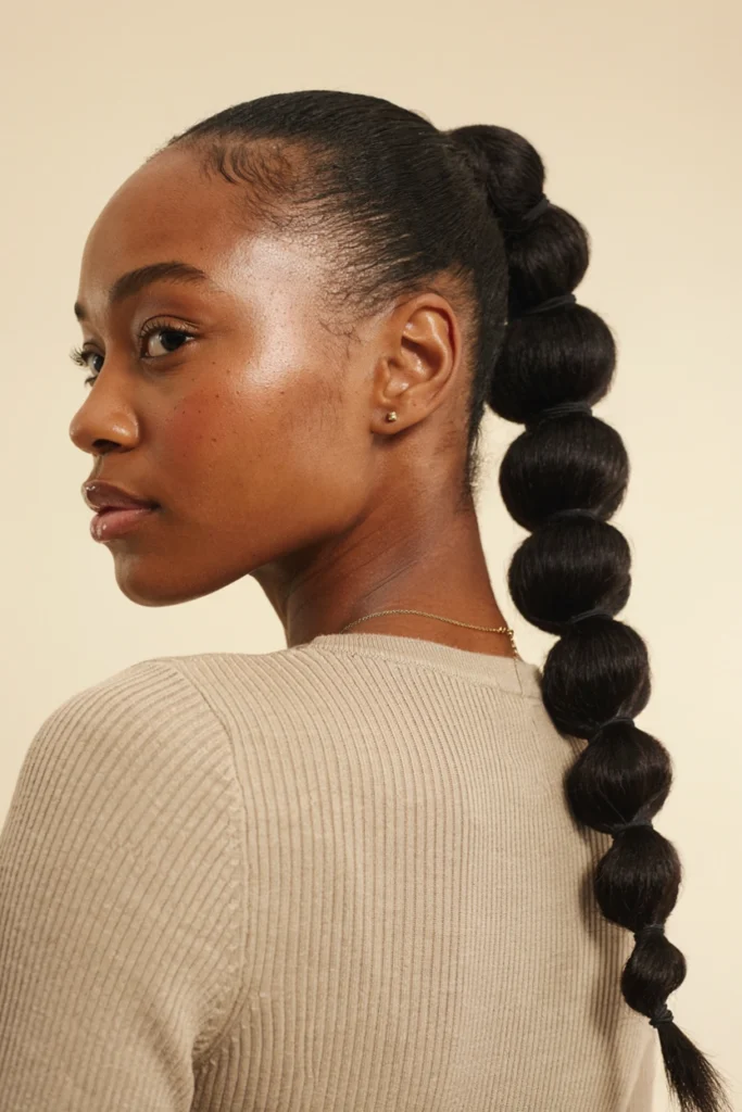 Bubble Ponytail with Shaved Sides