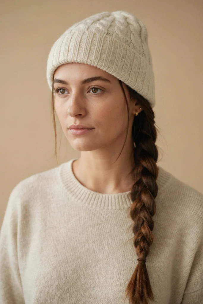French Braid With a Beanie