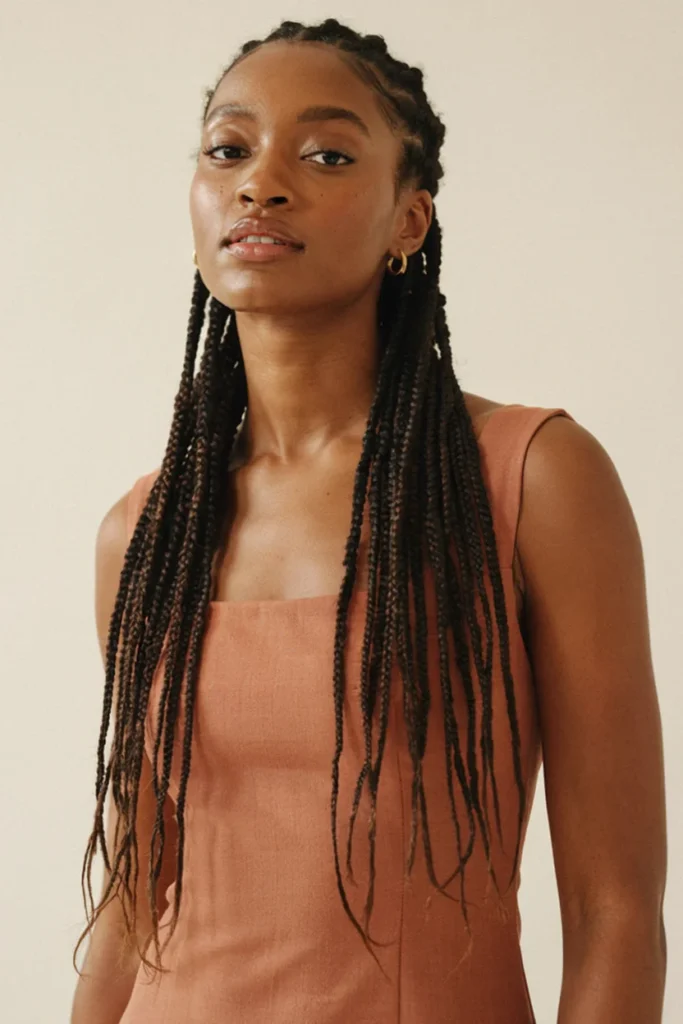 Half-Up Half-Down Thin Locs