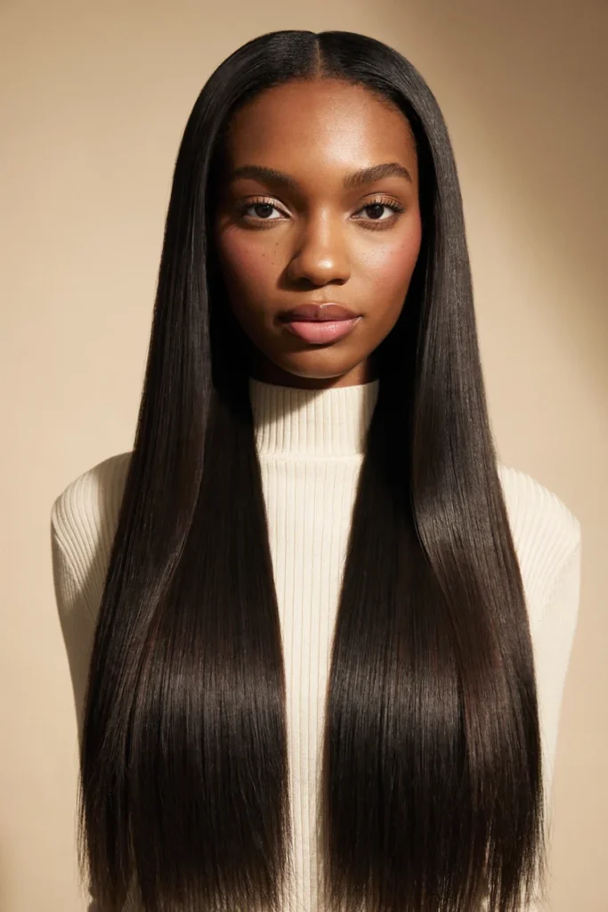 Long Bone-Straight Hair