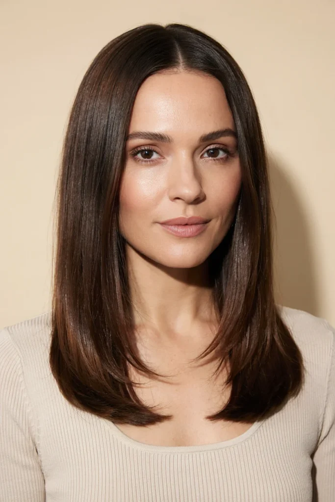 Long Straight Hair with Face-Framing Layers