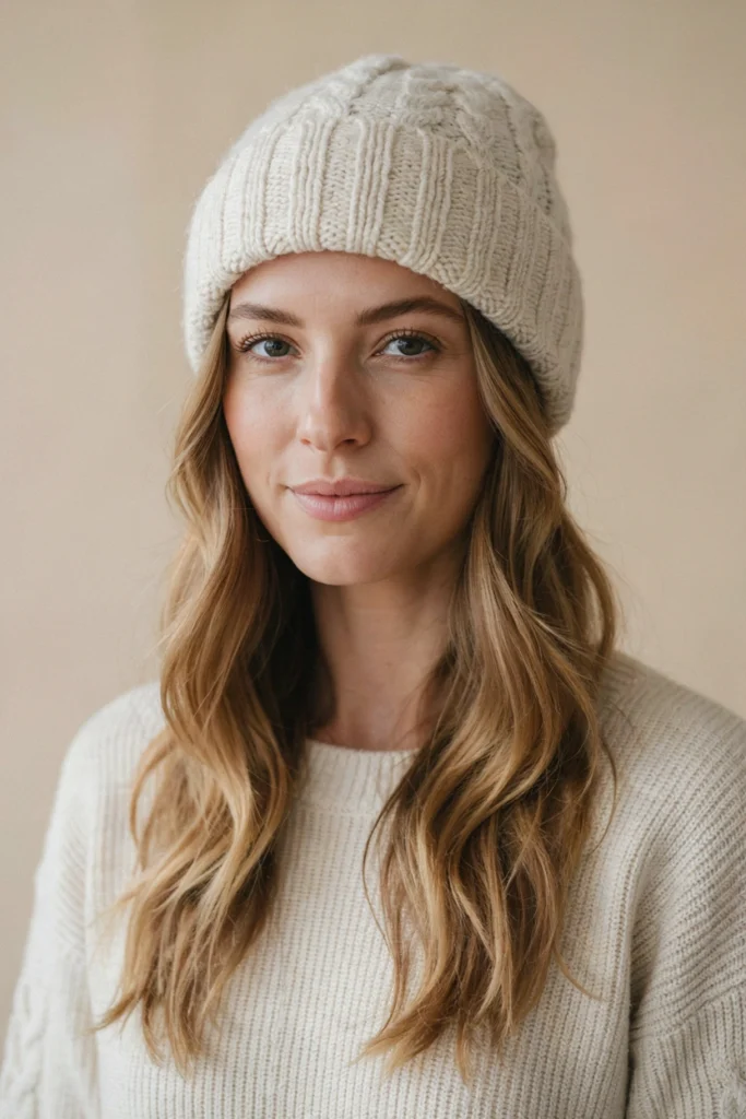 Loose Beachy Waves With a Beanie