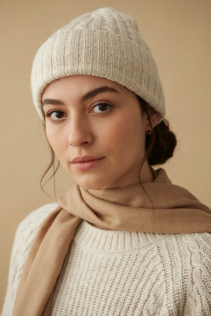 Low Messy Bun With a Cuffed Beanie