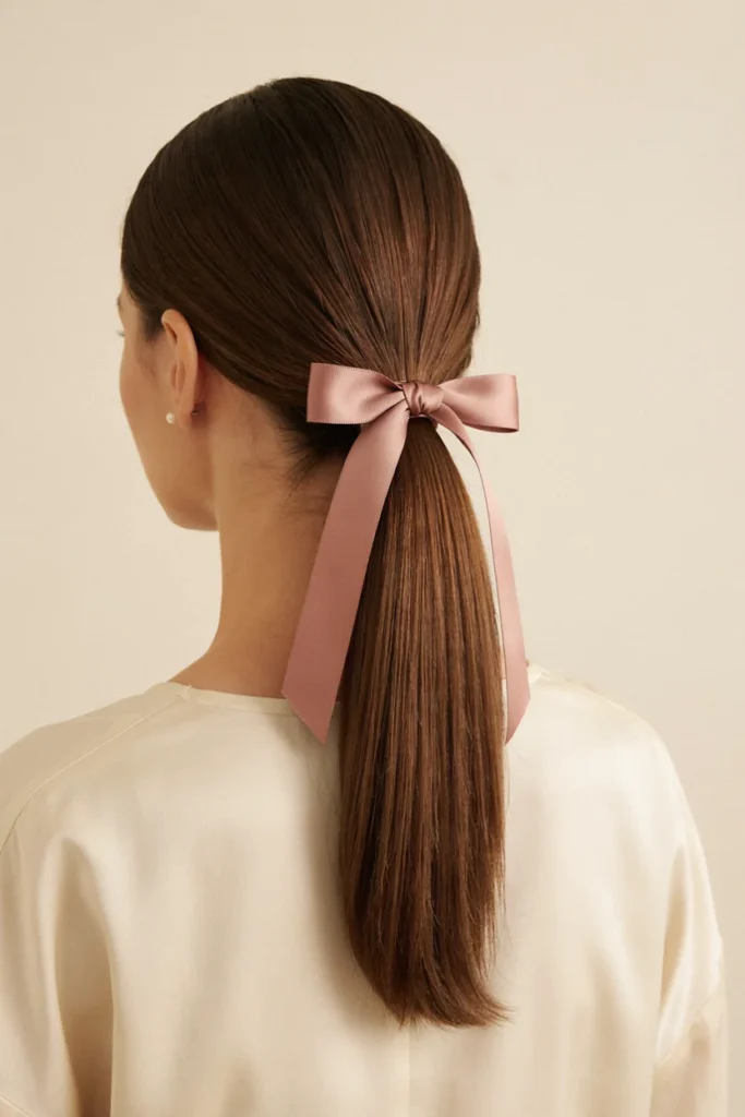Low Ponytail With a Bow