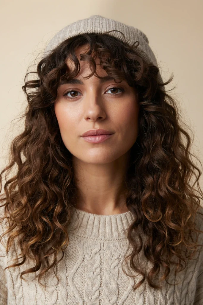 Natural Curls With Face-Framing Layers