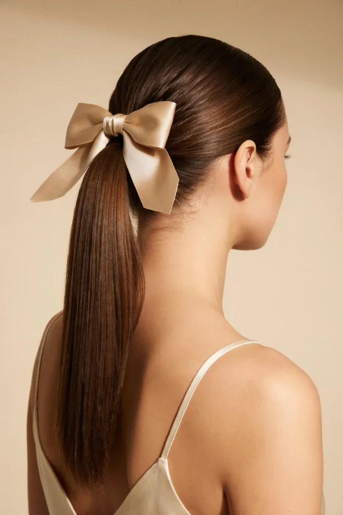 Satin Bow Ponytail
