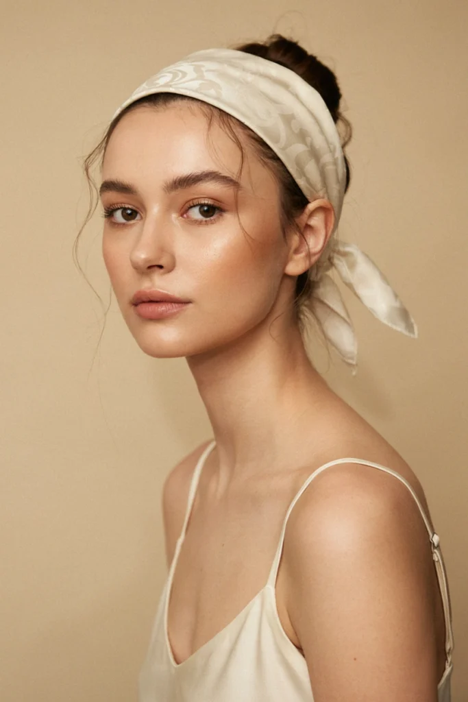 Scarf-Wrapped Bun
