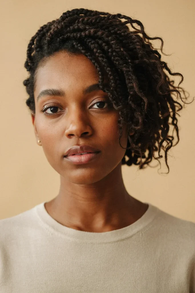 Short Crochet Twists With a Side Sweep