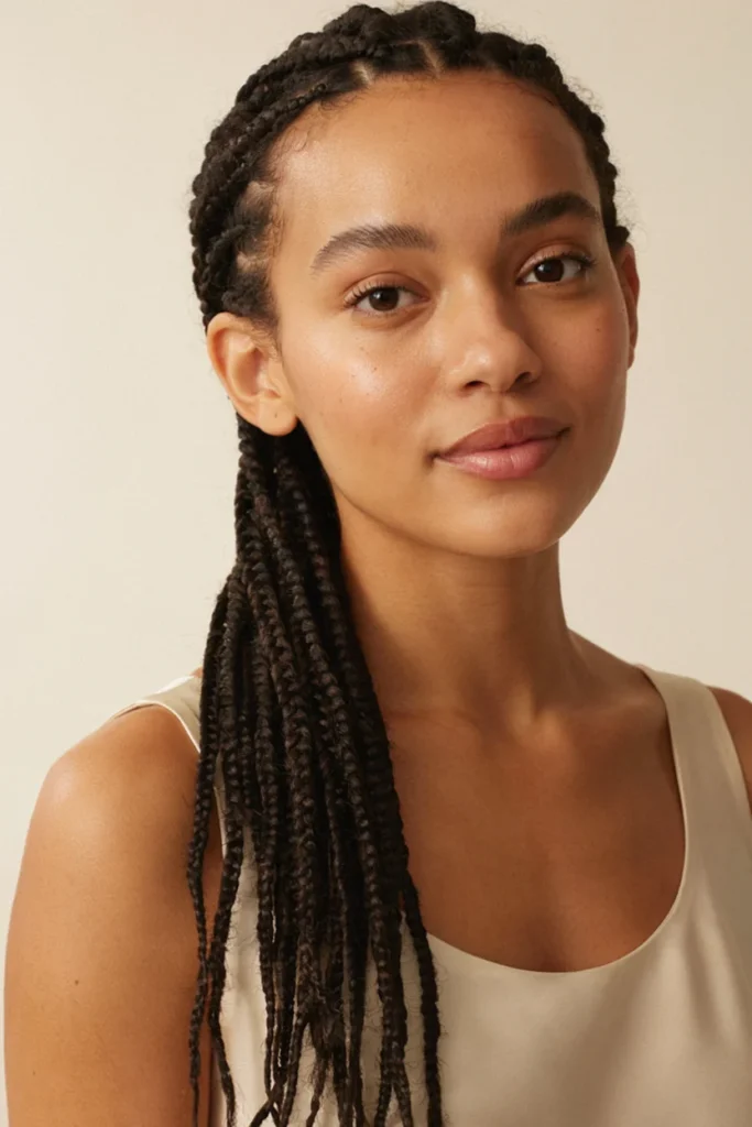 Side Braid with Thin Locs
