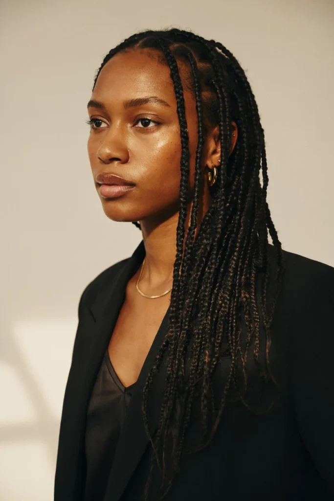 Side-Swept Thin Locs