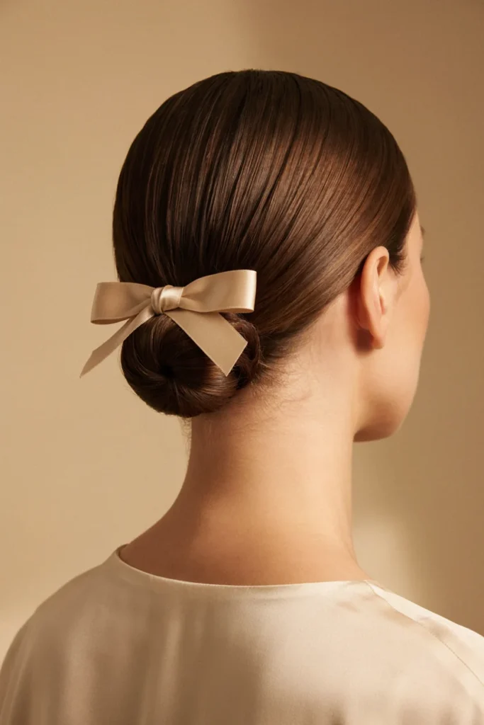 Sleek Bun With a Bow