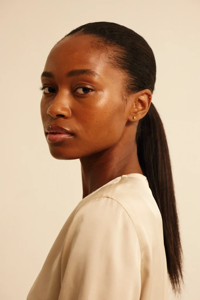 Sleek Low Ponytail with Shaved Sides