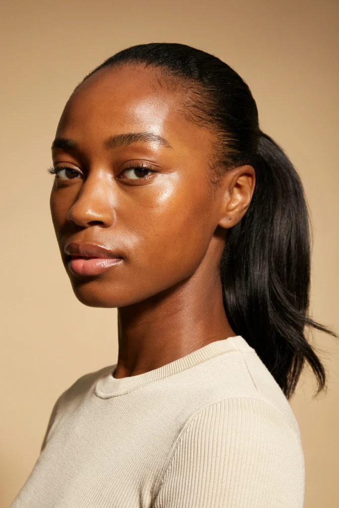 Sleek Ponytail with One Shaved Side